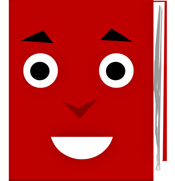 Bild vergrößern: Rotes Buch mit Gesicht